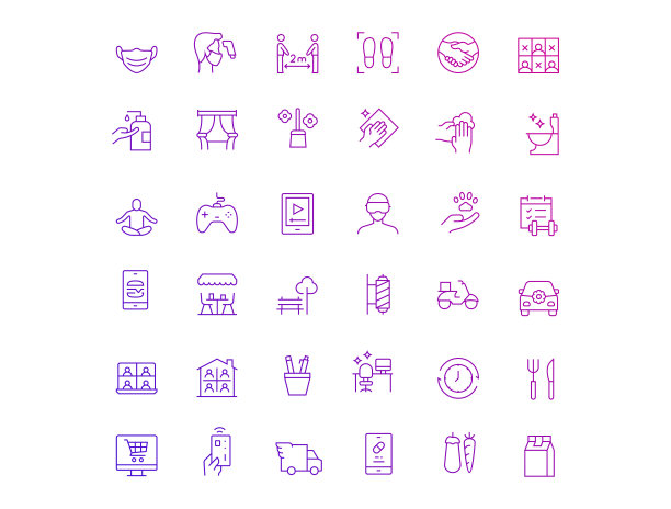 新法线图标，轮廓矢量符号说明。Covid-19冠状病毒图片下载