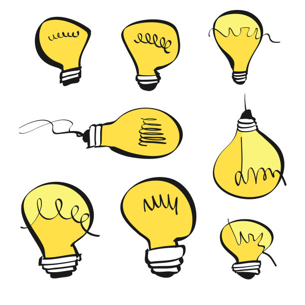 灯泡卡通插图图片下载