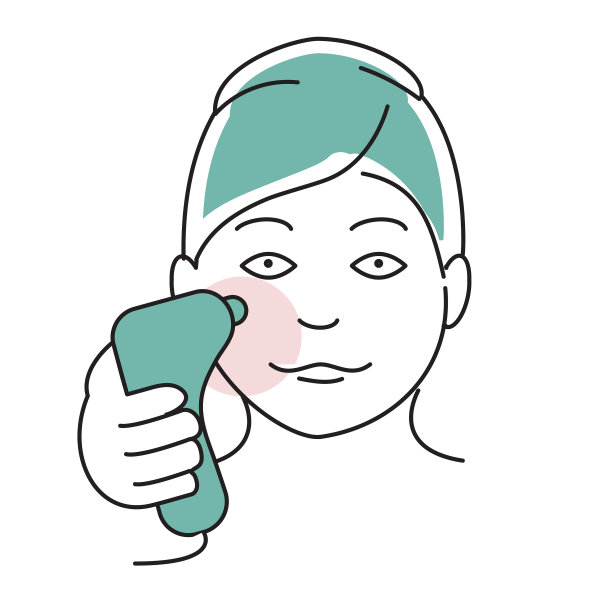 现代细线图标去角质的皮肤护理魔杖图片下载