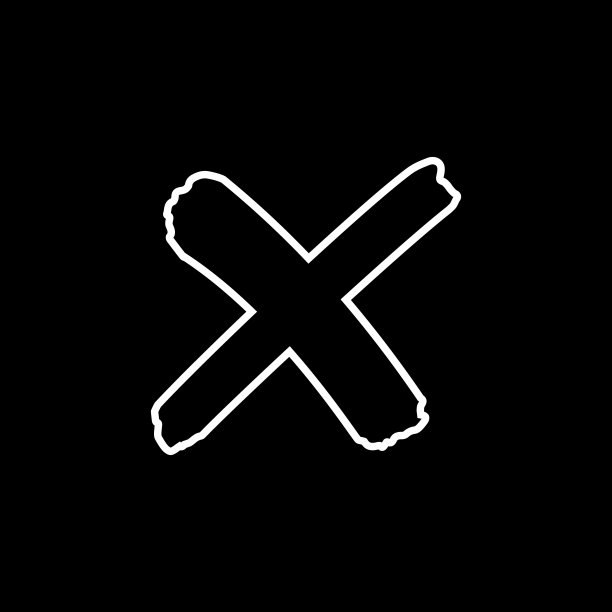叉号轮廓标志或X标记图标，禁止符号图片下载