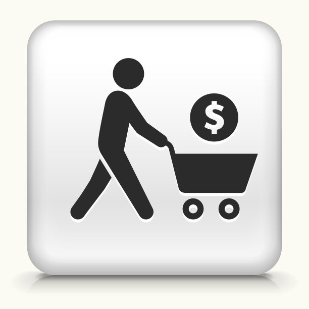 有购物车图标的男人图片下载