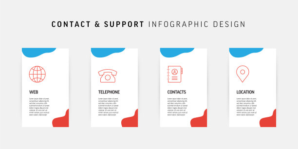 支持和联系相关流程信息图设计图片下载