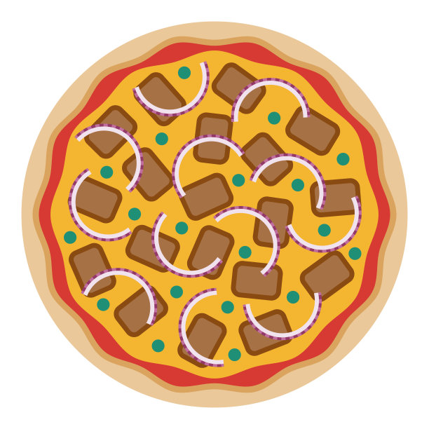 牛排和洋葱披萨图标上的透明背景图片下载