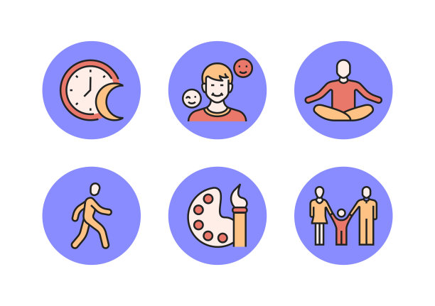 健康生活方式平面线图标，轮廓向量符号插图。图片下载