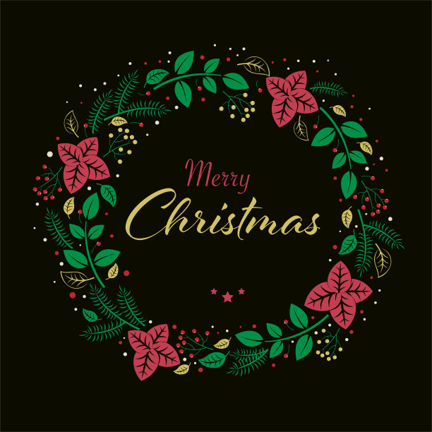 红绿圣诞花环图片下载
