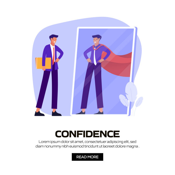 网站横幅，广告和营销材料，在线广告，社交媒体营销等的信心概念向量插图。图片下载