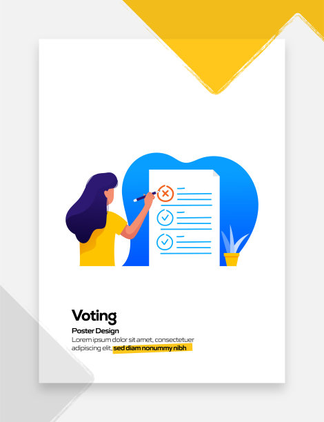 顾客满意，投票概念平面设计的海报，封面和横幅。现代平面设计矢量插图。图片下载