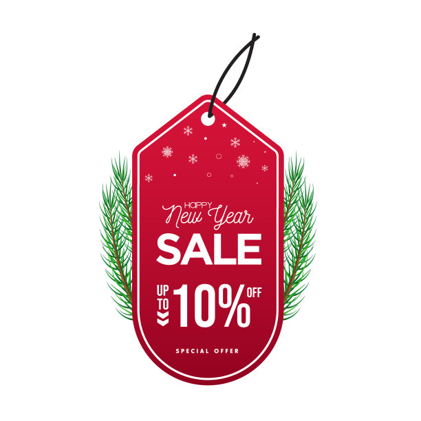 新年快乐。销售旗帜。价格标签向量。销售标签向量孤立股票插图图片下载