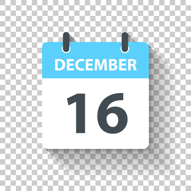 12月16日-每日日历图标在平面设计风格图片下载