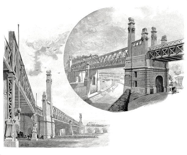 维也纳轻轨，天桥在Gumpendorferstraße图片下载