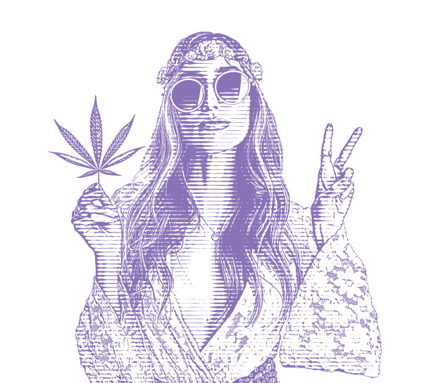 成年嬉皮女人拿着大麻叶子图片下载