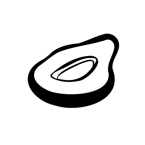 牛油果卡通画黑白图片下载