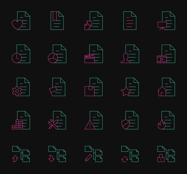 文档和文件图标集图片下载