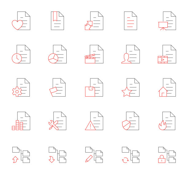 文档和文件图标集图片下载