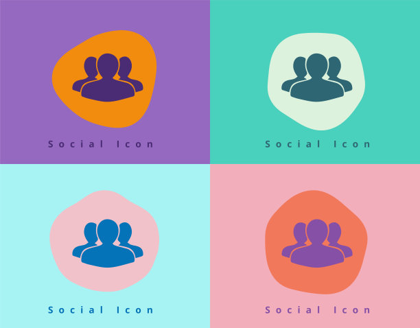 3人一组的社交媒体图标符号图片下载