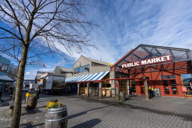 格兰维尔岛公共市场。加拿大温哥华图片下载