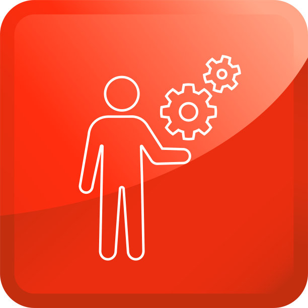 手持简单齿轮图标的人图片下载