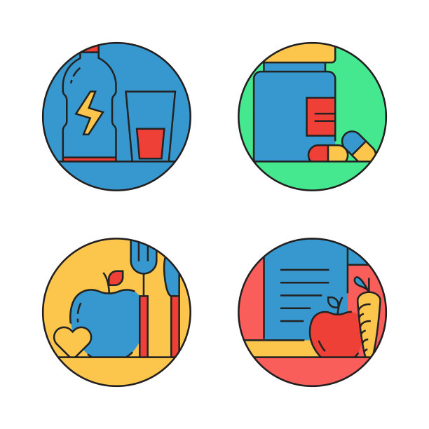 健身和锻炼相关的直线图标。向量符号说明。图片下载