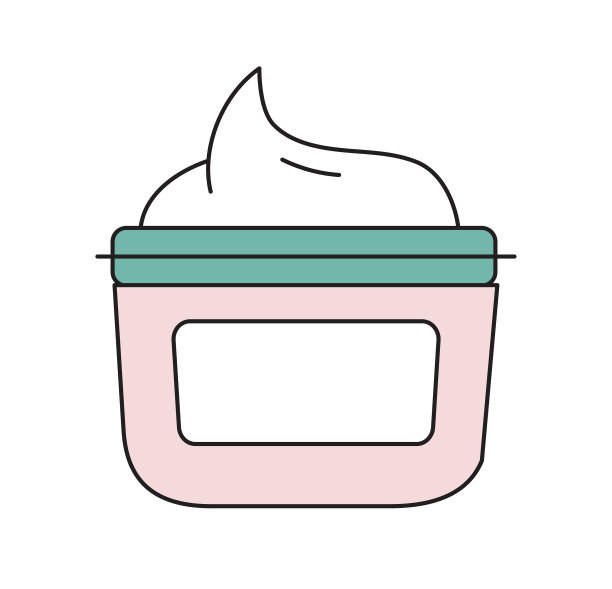 现代细线图标开瓶润肤霜护肤护理图片下载