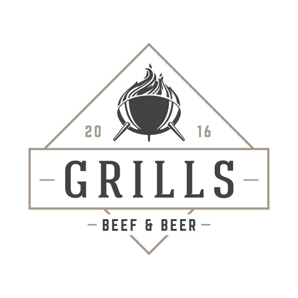 烧烤标志模板矢量对象的标志或徽章图片下载