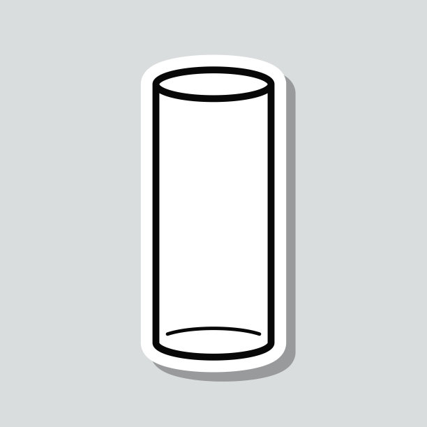 空玻璃。灰色背景上的图标贴纸图片下载