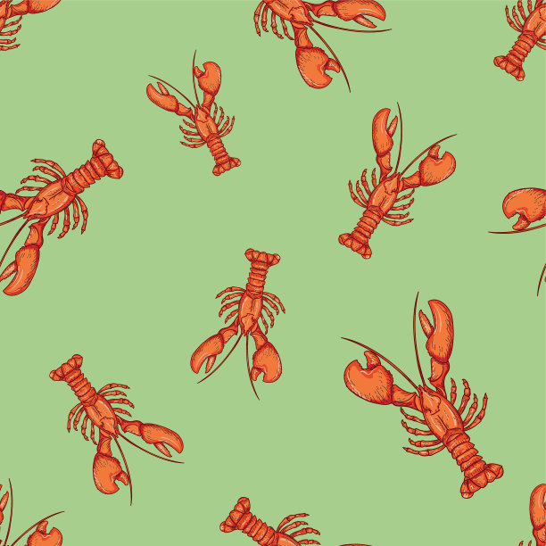 无缝的龙虾模式图片下载