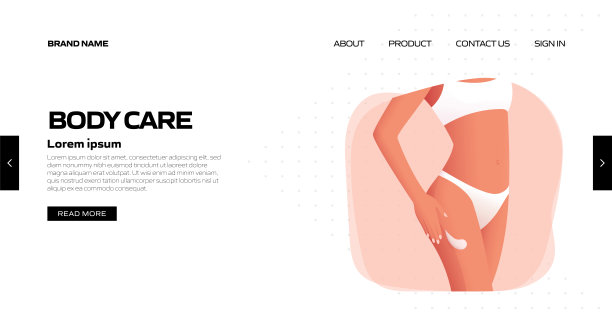 身体护理概念彩色矢量插图在平面卡通风格。美容，身体护理和化妆品相关的现代矢量插图的网站着陆页图片下载