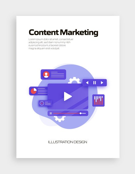内容营销概念矢量插图网站横幅，广告和营销材料，在线广告，业务演示等。图片下载