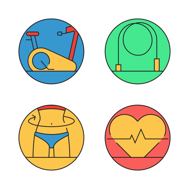 健身和锻炼相关的直线图标。向量符号说明。图片下载