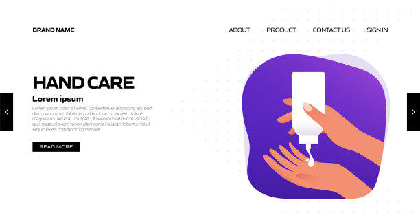 手护理概念彩色矢量插图平面卡通风格。美容，身体护理和化妆品相关的网站登陆页现代矢量插图图片下载