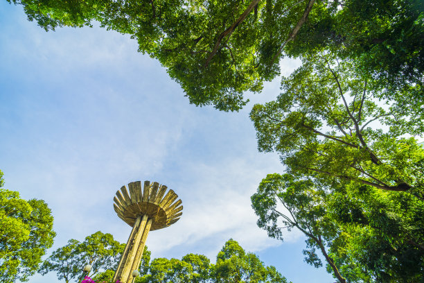 广角荷花柱-胡志明市海龟湖(Ho Con Rua)的标志性建筑图片下载