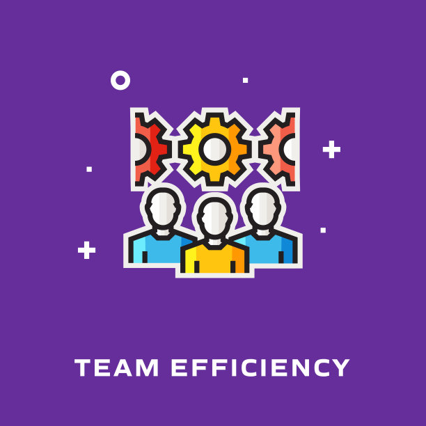 团队效率直线图标，轮廓向量符号插图。图片下载