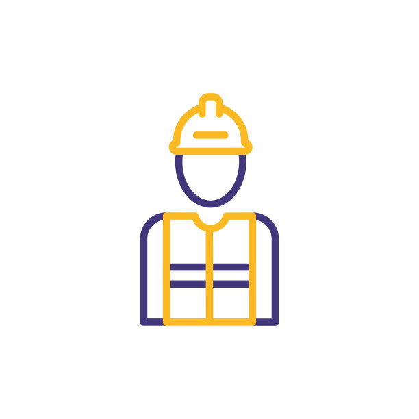 建筑工人线图标。可编辑的中风图片下载