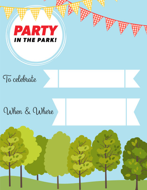 派对在公园电子邀请模板图片下载