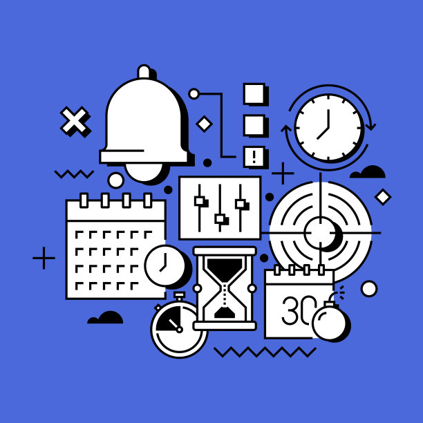 时间管理相关线设计风格网页横幅图片下载