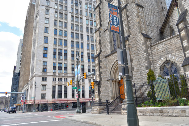 大马戏团公园历史区-亚当斯E在伍德沃德大道-底特律密歇根图片下载