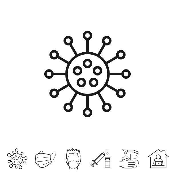 病毒的细胞。线条图标-可编辑的笔触图片下载