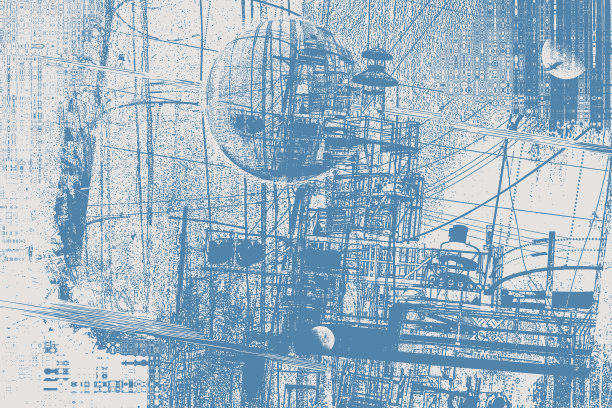 多次暴露于废弃的工业建筑图片下载