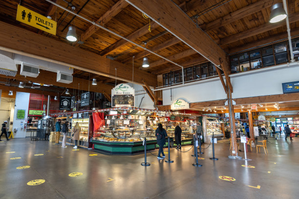 格兰维尔岛公共市场。加拿大温哥华图片下载