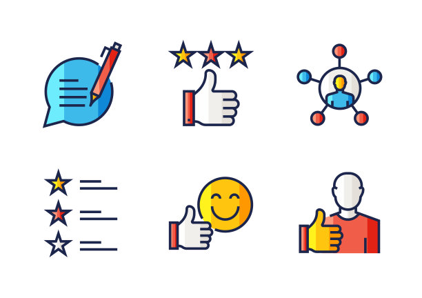 客户支持相关的平面风格线条图标，矢量符号插图。图片下载