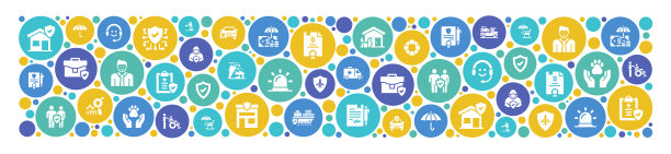 保险相关的模式，设计模板矢量插图图片下载