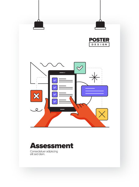 海报，封面和横幅的评估概念图片下载