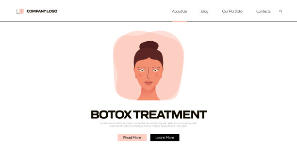 肉毒杆菌治疗概念彩色矢量插图在平面卡通风格。美容，身体护理和化妆品相关的现代矢量插图的网站着陆页图片下载