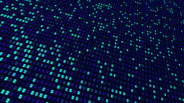 未来发光技术背景-发光粒子。数字电子系统概念。图片下载