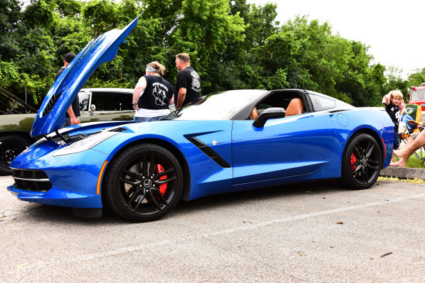 亮蓝黑C7克尔维特图片下载