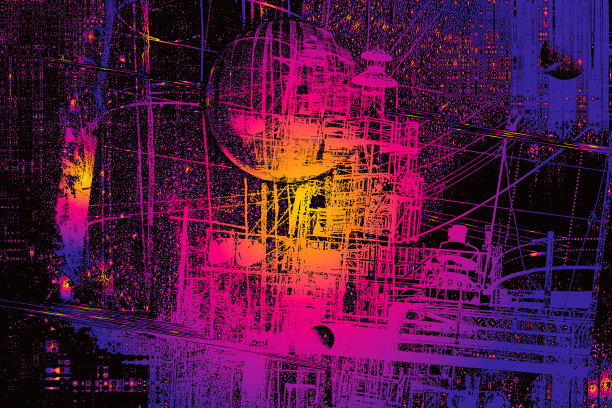 多次暴露于废弃的工业建筑图片下载