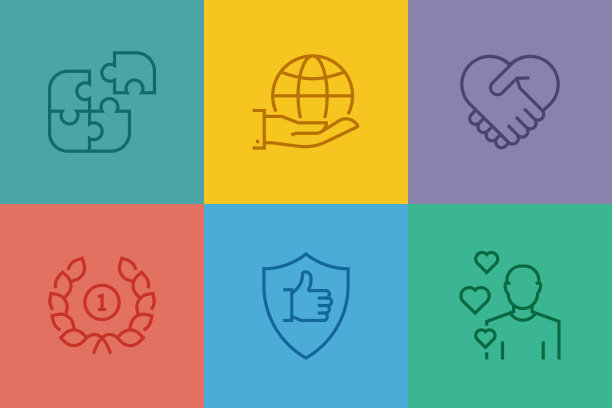 客户支持相关的直线图标，矢量符号插图。图片下载