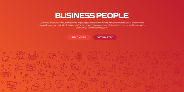 商业人士相关的旗帜设计，模式背景图片下载