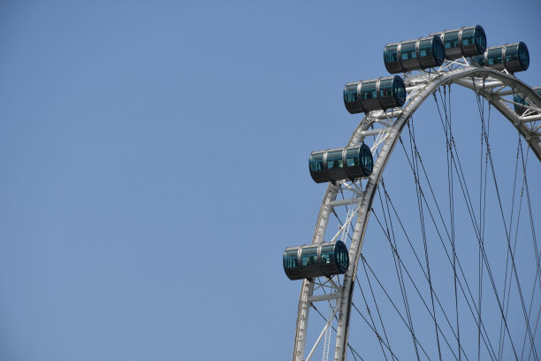 新加坡观景轮的特写镜头图片下载