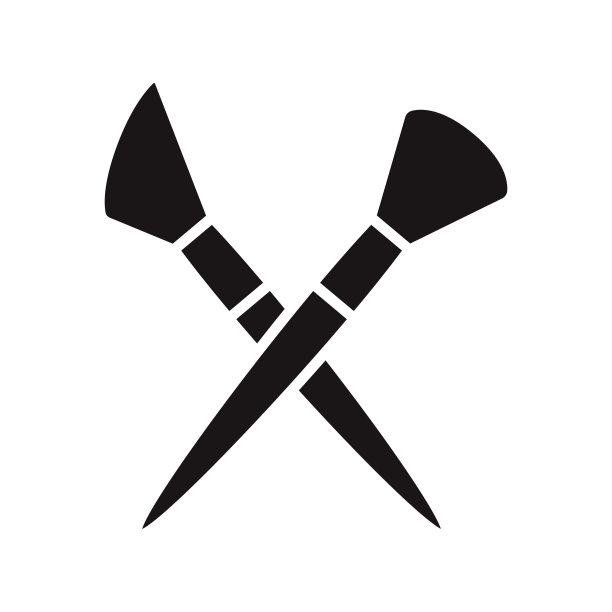 化妆刷美字形图标图片下载